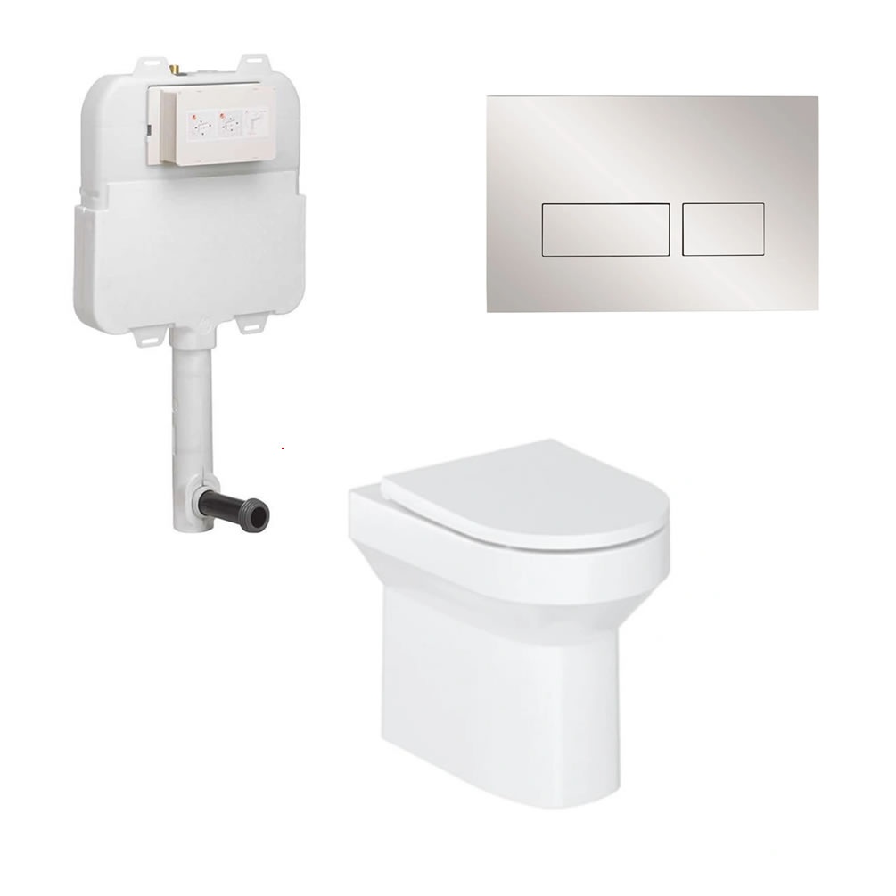 Cutout image of Britton Bathrooms Shoreditch Round Back-to-Wall WC & Tall Cistern Set